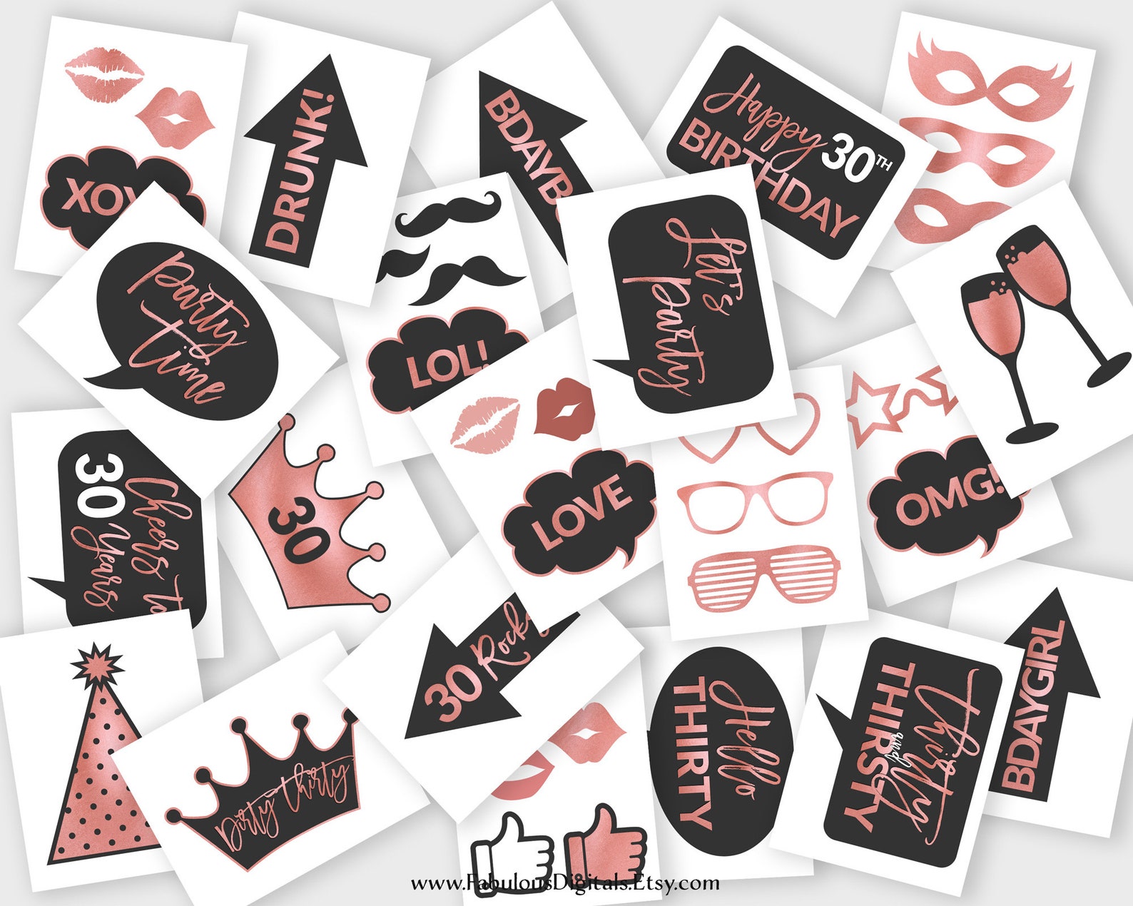 30th Birthday Photo Booth Pack of 12 main image 0
