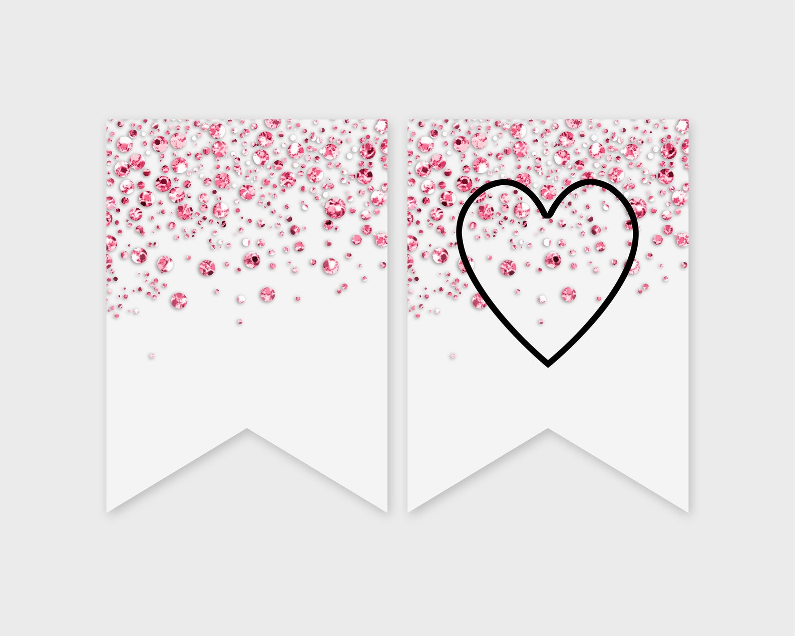 Happy Anniversary Printable Banner Pink Confetti Glitters - Etsy