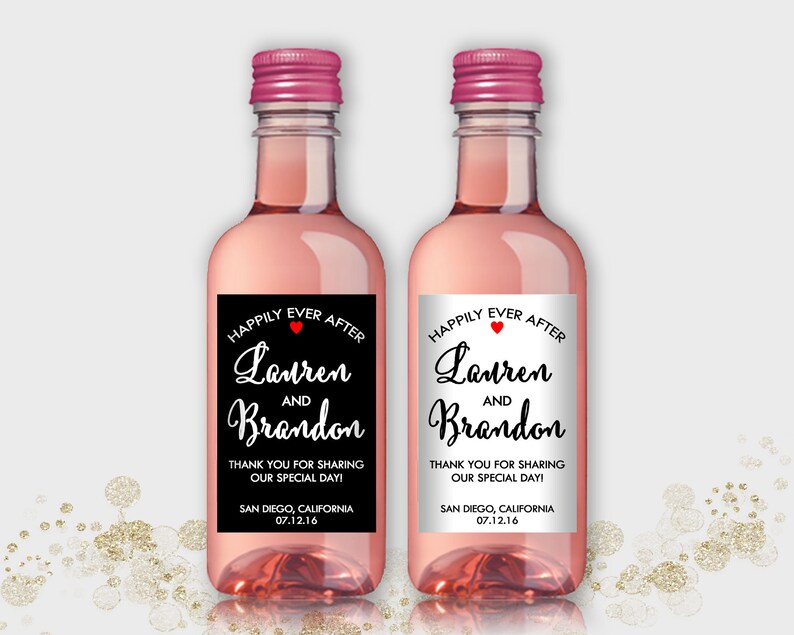 Custom Party Favor Mini Wine Labels Wedding Engagement Etsy