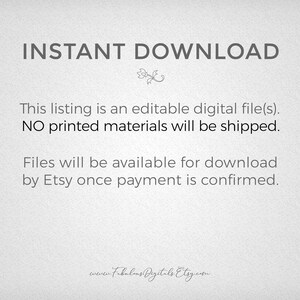 Puede incluir: Anuncio de archivo digital con las palabras "DESCARGA INSTANT&Aacute;NEA" en gris. El texto indica que el listado es un archivo digital editable y no se enviar&aacute;n materiales impresos. Los archivos est&aacute;n disponibles para su descarga despu&eacute;s del pago.