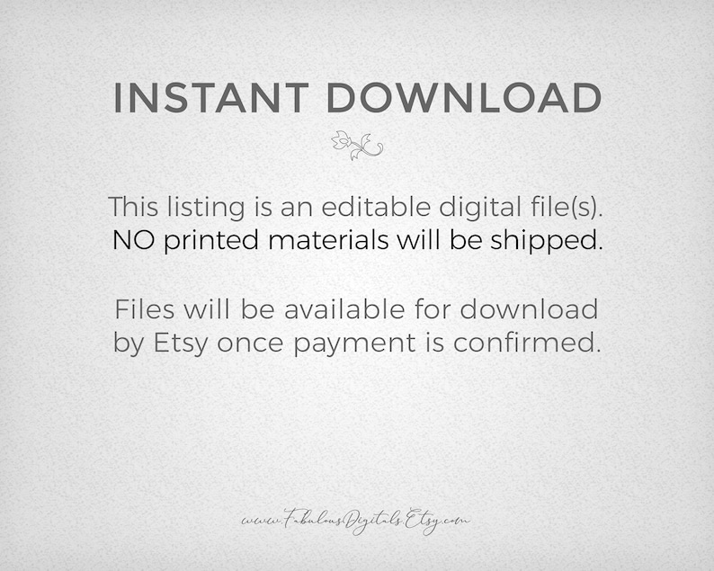 Puede incluir: Anuncio de archivo digital con las palabras "DESCARGA INSTANT&Aacute;NEA" en gris. El texto indica que el listado es un archivo digital editable y no se enviar&aacute;n materiales impresos. Los archivos est&aacute;n disponibles para su descarga despu&eacute;s del pago.