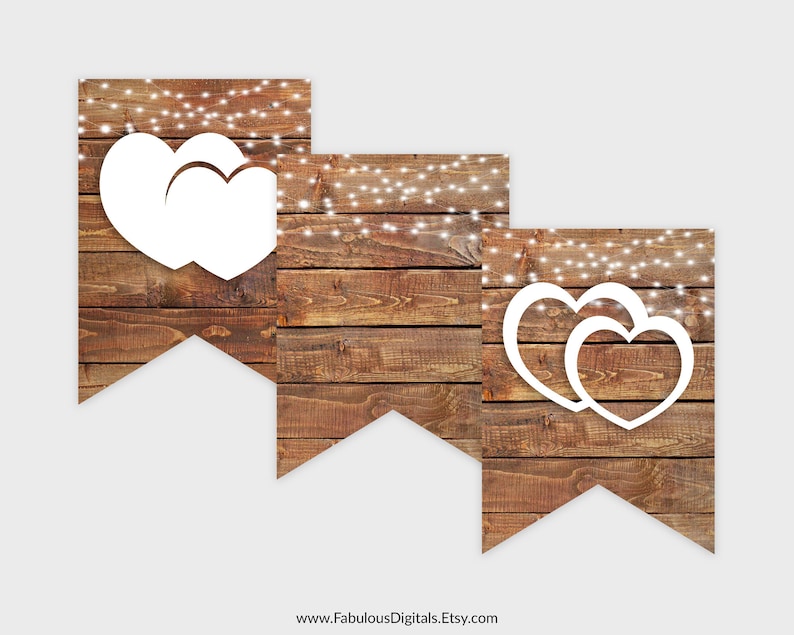 Happy Anniversary Printable Banner Rustic Wooden Bunting Flag - Etsy