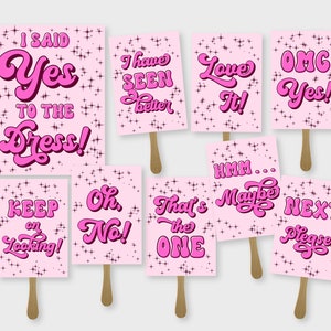 Dije sí al vestido, paleta de compras de vestidos de novia - Rosa fuerte retro con estilo de los años 70 - PDF imprimible, descarga instantánea