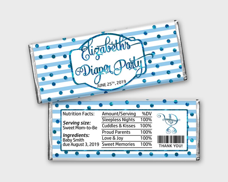 Printable Baby Shower Candy Bar Wrappers / Customized | Etsy