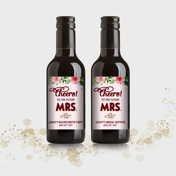 Bridal Shower Mini Wine Bottle Labels Customized Party Favor | Etsy