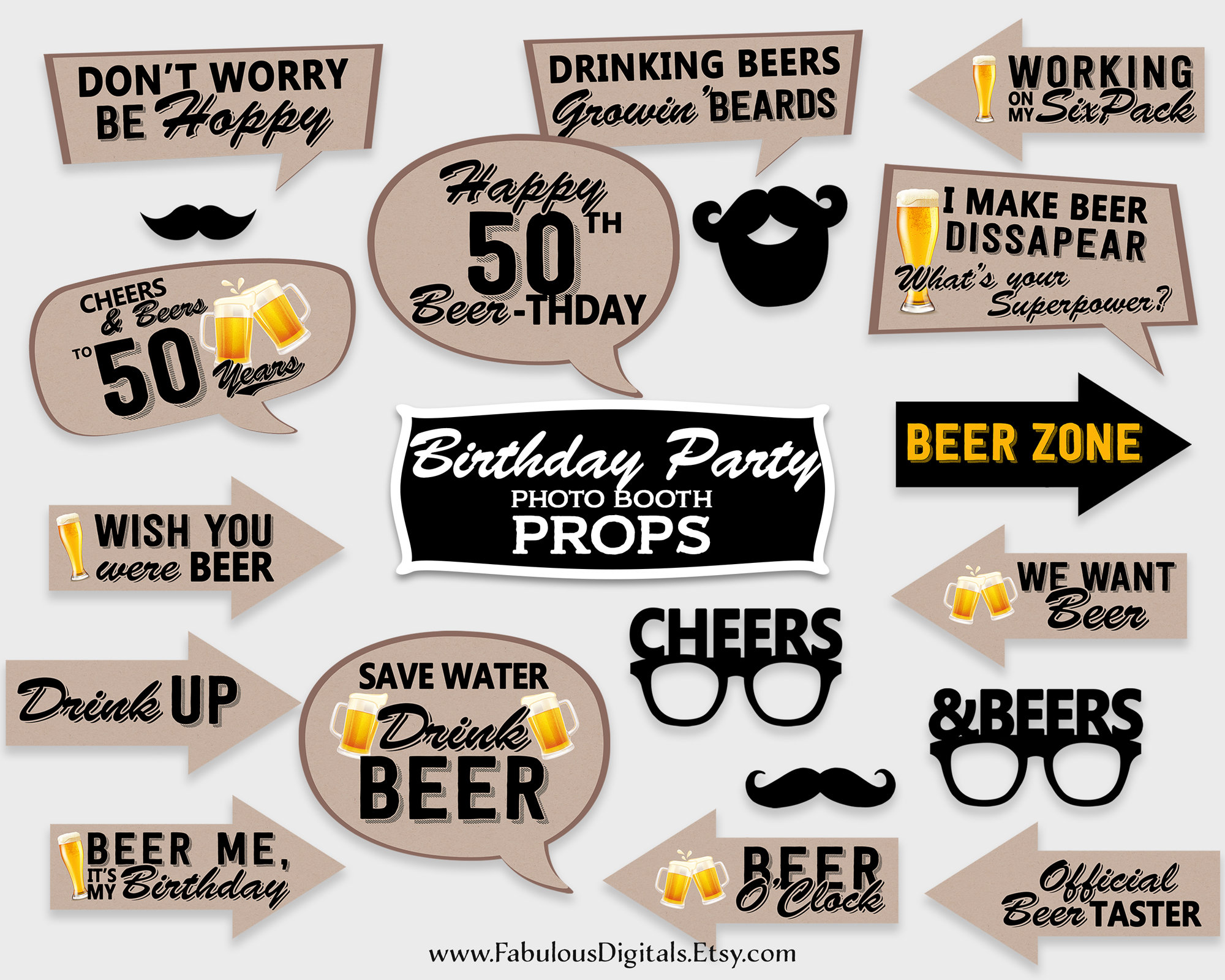 50th-birthday-photo-booth-props-cheers-beers-birthday-party-props-diy-print-printable-pdf-instant-download-etsy