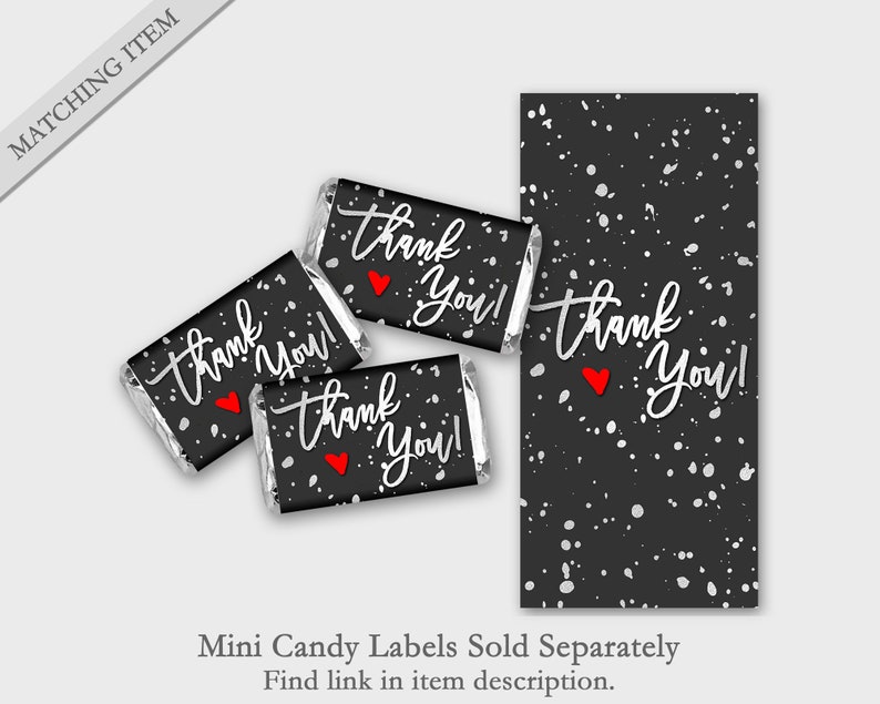 Thank You Mini Candy Bar Wrapper Mini Chocolate Favor Etsy