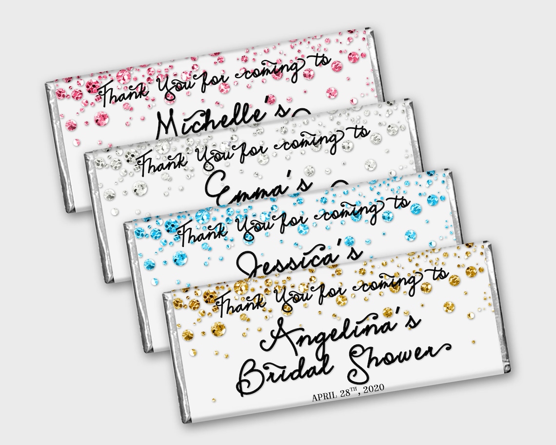 Printable Bridal Shower Candy Bar Wrappers / Customized Etsy