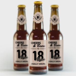 18th Birthday Beer Labels, Cheers & Beers, 18th Milestone Birthday Party - Printable PDF, DIY Print, Instant Download