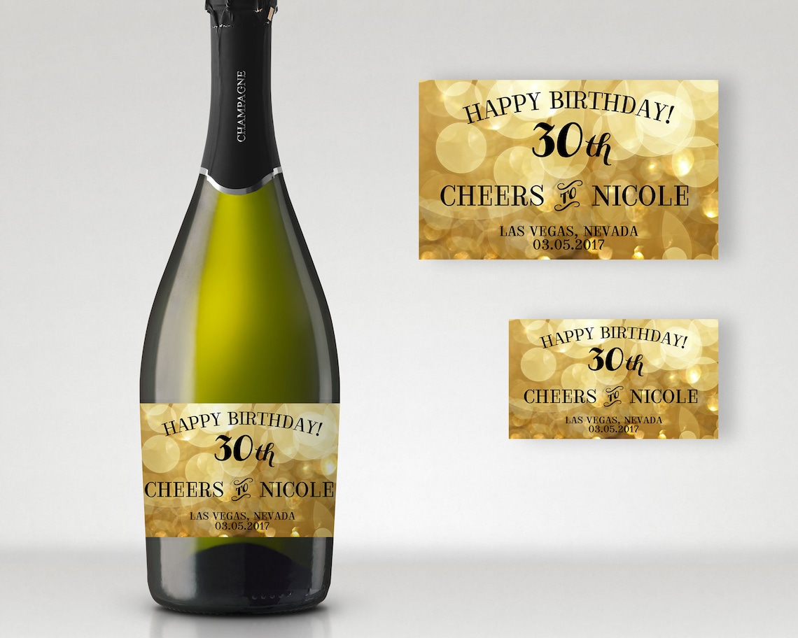 Bouteille De Champagne Personnalisée - Étiquette Sur Mesure, Cadeau Anniversaire