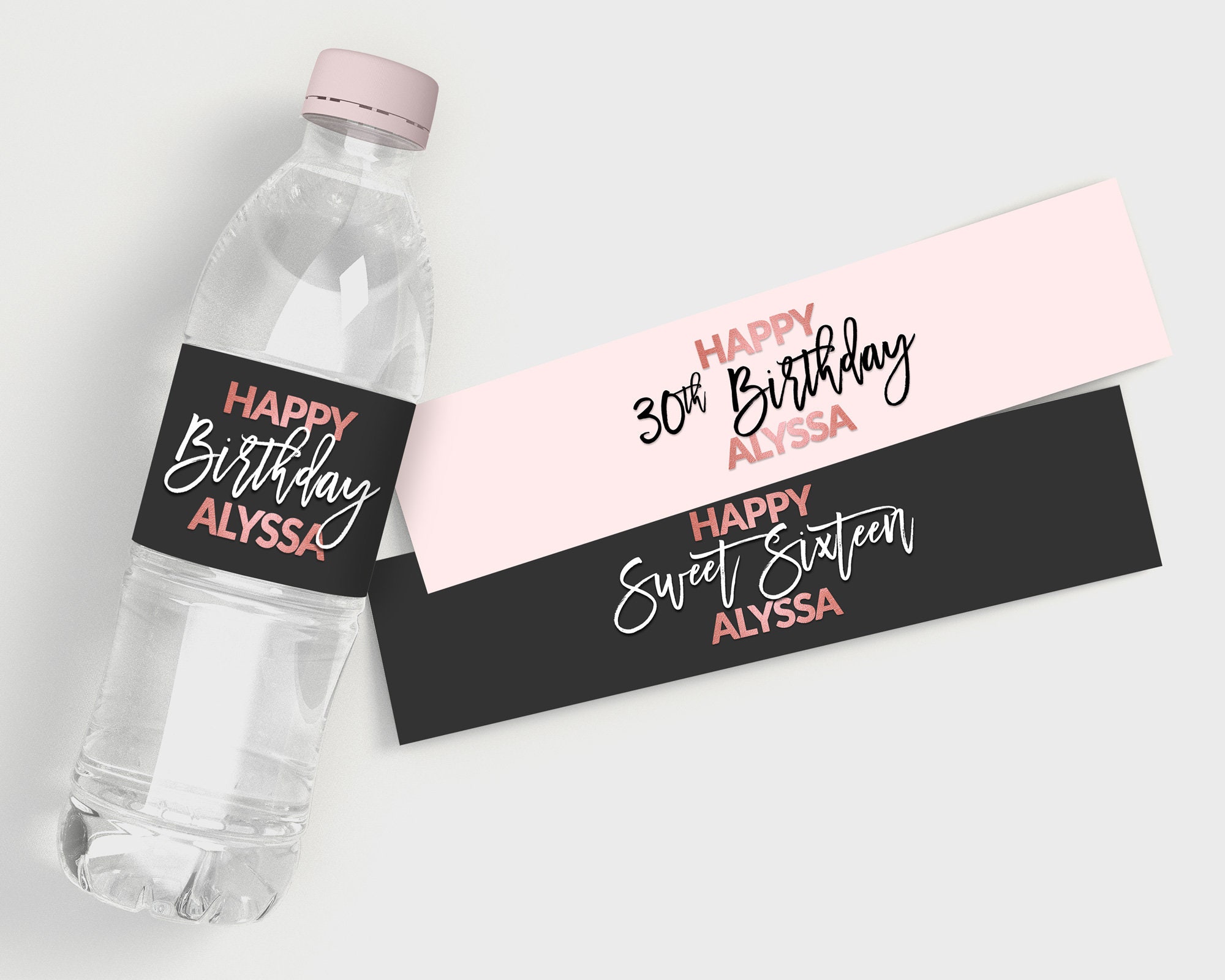 Printable Birthday Party Water Bottle Labels Customized Water | Etsy