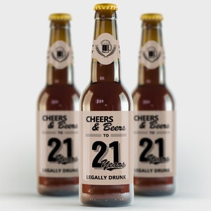 21st Birthday Beer Labels, Cheers & Beers, 21st Milestone Birthday Party - Printable PDF, DIY Print, Instant Download