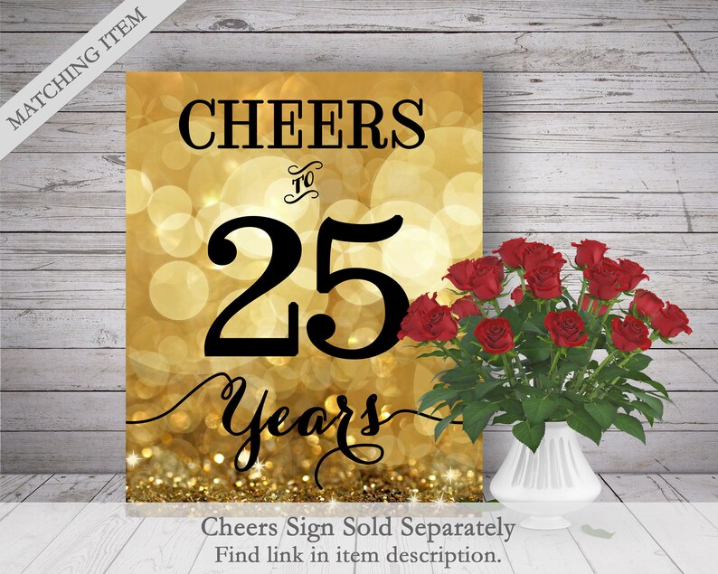 Happy Anniversary Printable Banner Sparkle Gold Bokeh - Etsy
