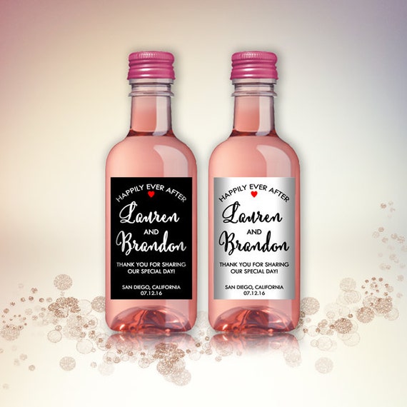 party favor mini wine bottle labels customized wedding etsy