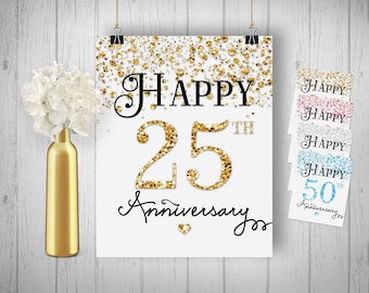Happy Anniversary Sign Printable - Etsy