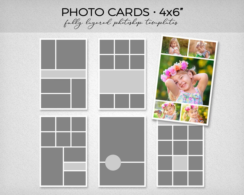 6 Photo Card Templates 4x6 Scrapbook Template Blog Etsy Sweden