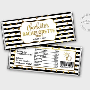 Printable Bridal Shower Candy Wrapper / Editable Chocolate - Etsy