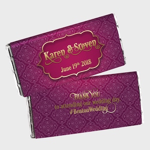 Carta per caramelle color oro e bordeaux, bomboniera per matrimonio, fidanzamento, anniversario, etichetta per cioccolatini personalizzata, stampa fai da te, PDF stampabile