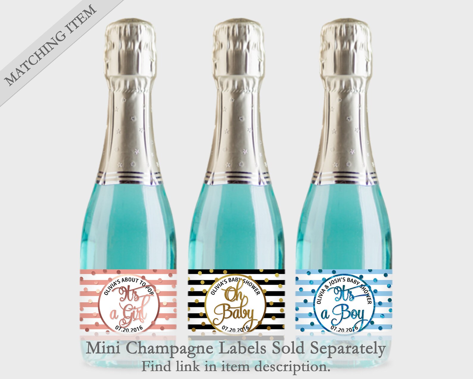 Baby Shower Mini Wine Bottle Labels Customized Favor Etsy