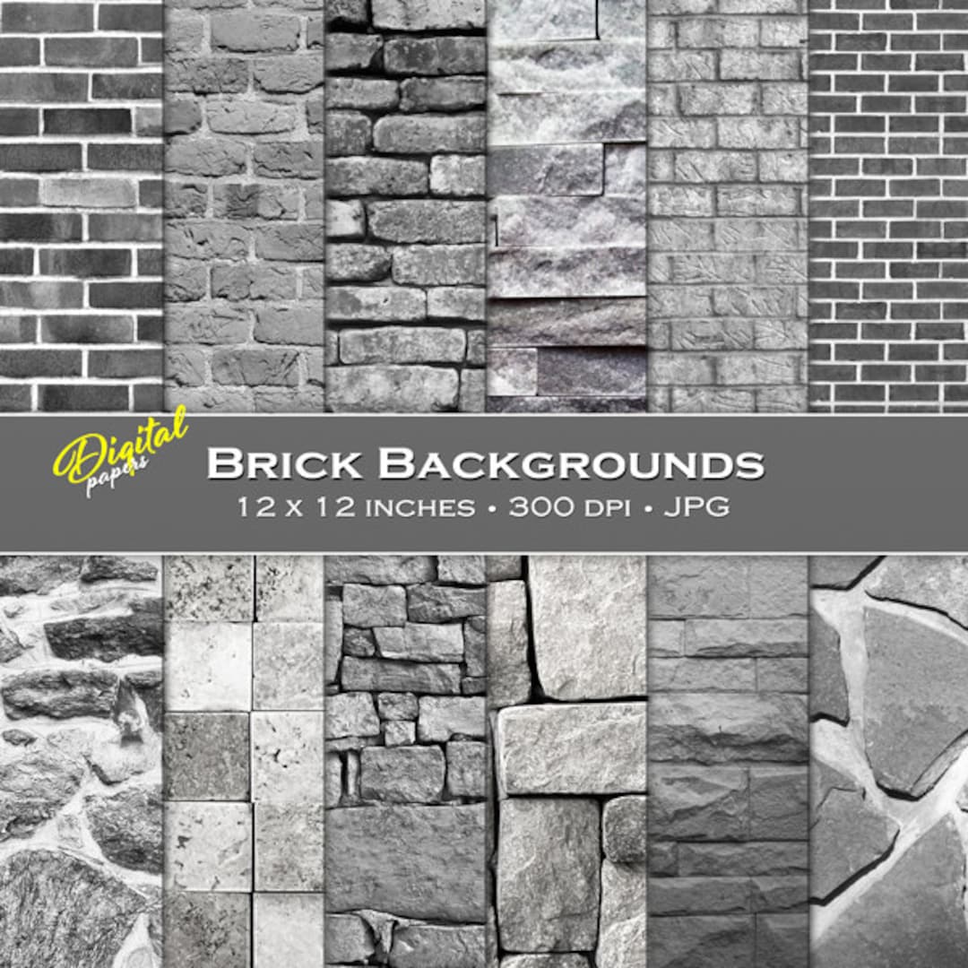  Small White Brick Wall 12x12 Scrapbook Paper - 4 Sheets