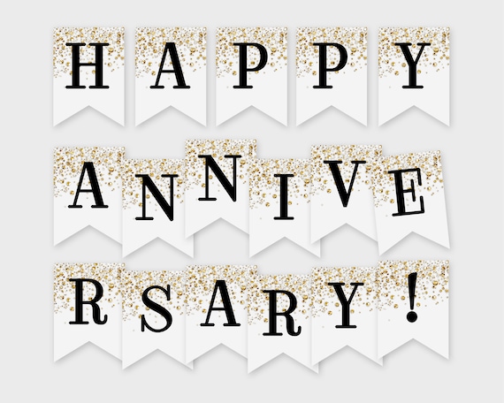 Goldene Hochzeit Banner – „Happy 50th Anniversary“, 3 M Lang, Prismatisch Glänzend