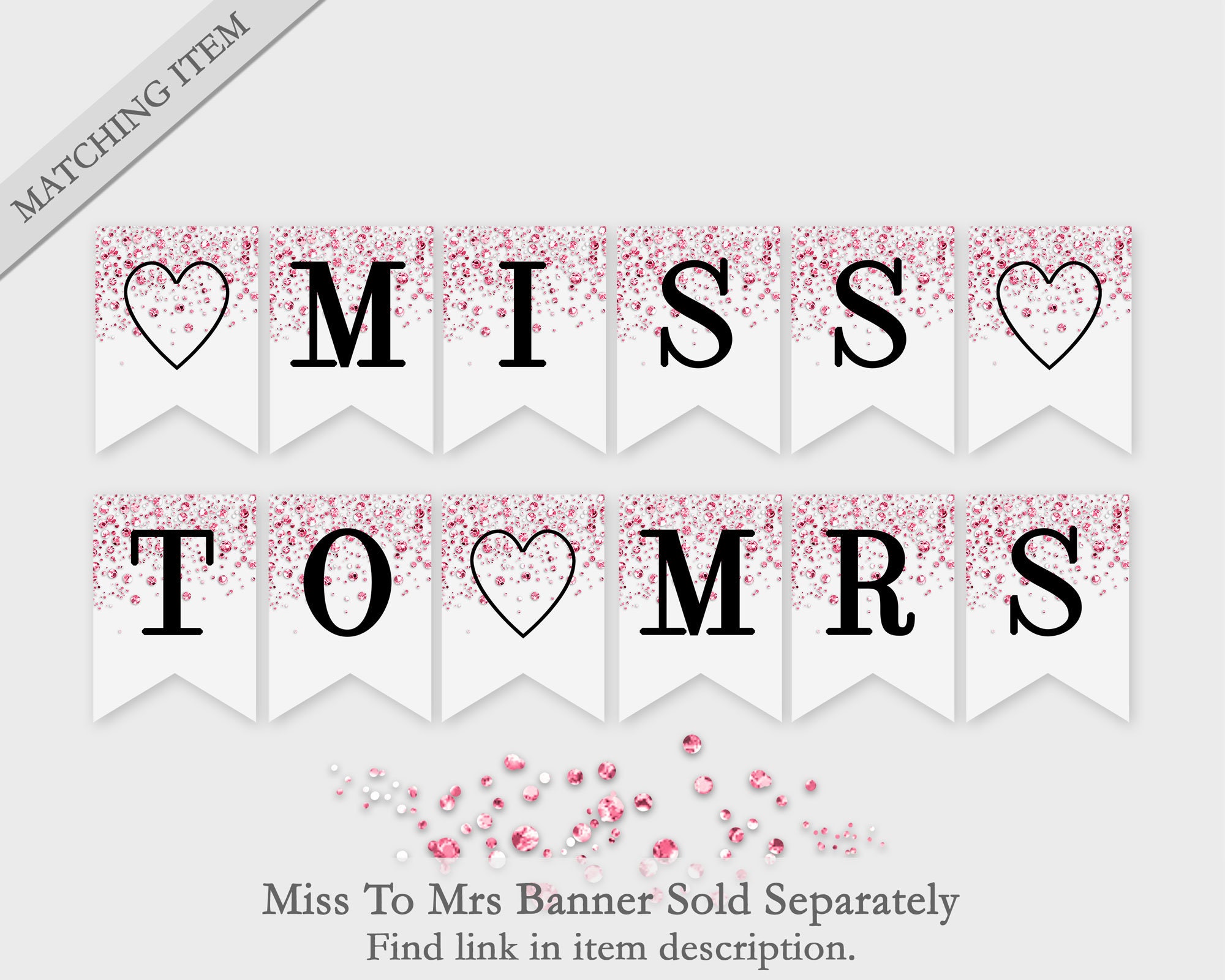 Miss To Mrs Printable Banner Gold Confetti Glitter Bridal Etsy