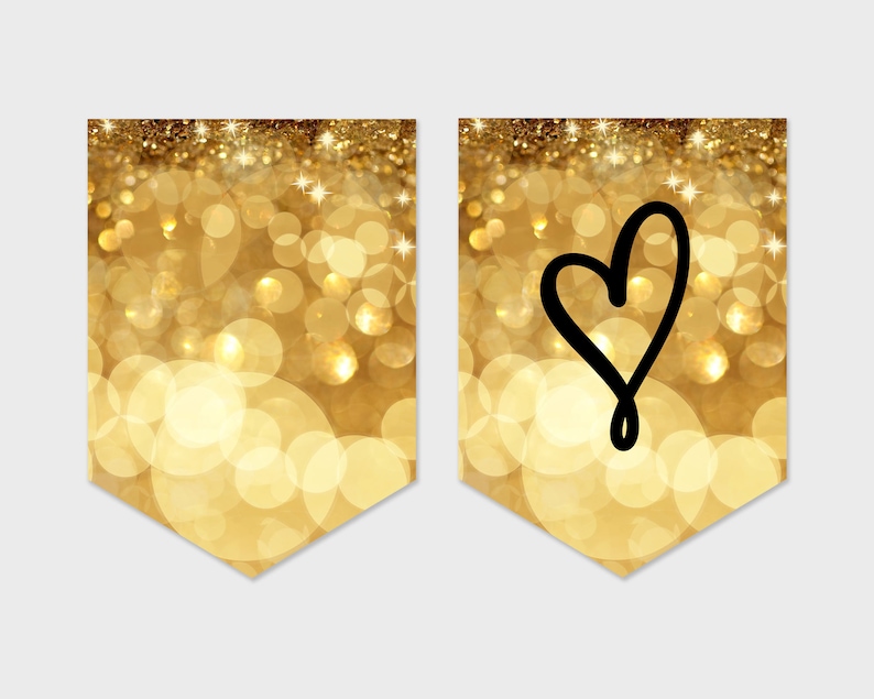 Happy Anniversary Printable Banner Sparkle Gold Bokeh - Etsy