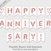 Happy Anniversary Printable Banner / Black &amp; Rose Foil Flags ...