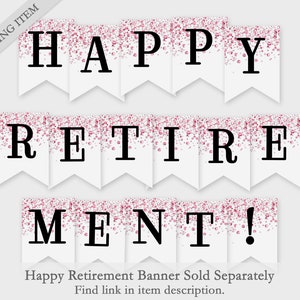 Happy Retirement Printable Banner - Mixed Confetti Glitters - Printable ...