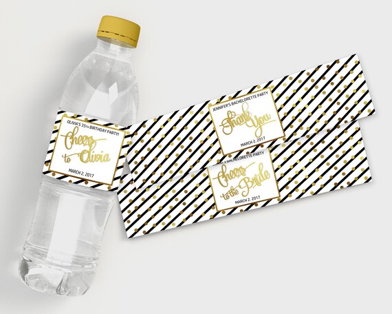 Etiquettes De Bouteille D Eau Emballages De Bouteilles Etsy