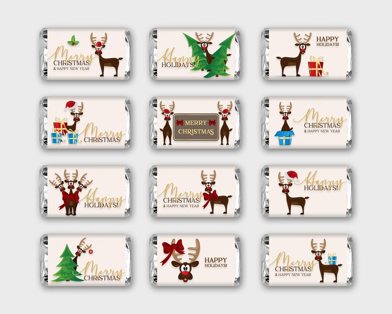 Rudolph the Red Nose Reindeer Mini Candy Bar Wrappers - Etsy