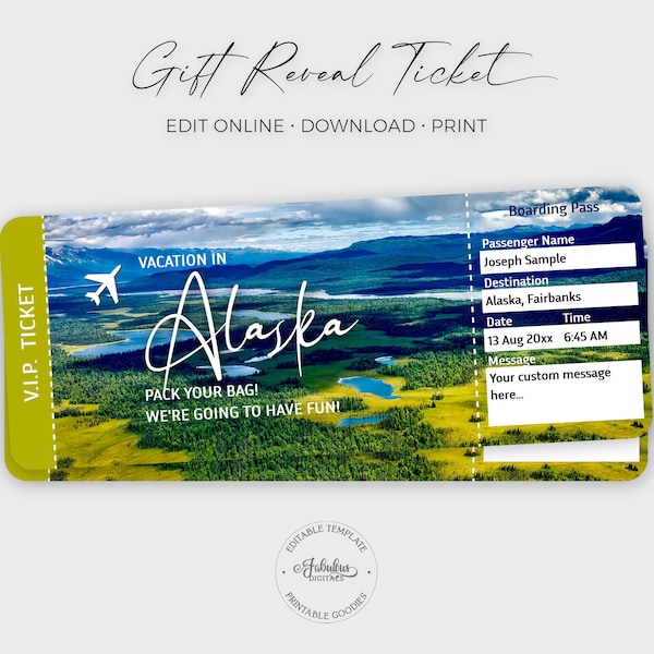 Alaska Boarding Pass Template Etsy