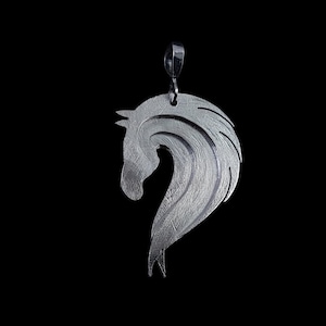 Horse head pendant, Silver Horse, Horse charm, Animal Necklace, Animal jewelry, Animal pendant, Handmade Horse pendant