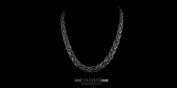 ★HARANG★ HR 28901N_Silver Rope Chain Necklace (thick rope) Silver Thick Rope Chain Necklace Handmade Silver Chain 925