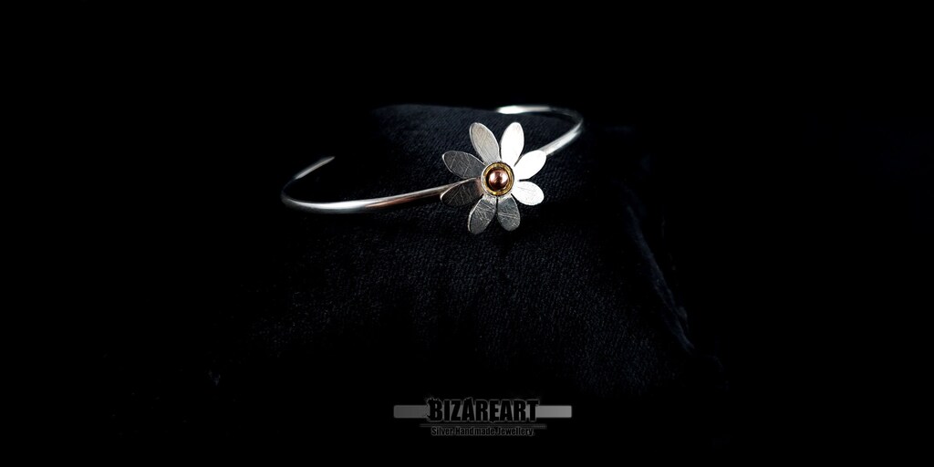 Bracciale Donna In Argento 925 Con Ciondolo Margherita, Gioiello Regolabile Stile Coreano