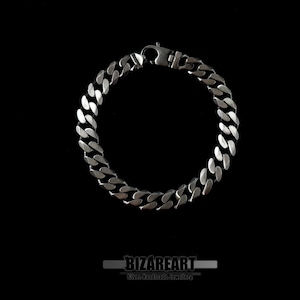 Sterling Silver Gourmette Bracelet with Crab Clasp - Handcrafted Silver Jewelry - Gift For Him