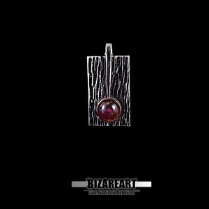 Silver Rectangular Pendant - Rectangular Shape Pendant - Silver Geometric Pendant - Tourmaline Pendant - Rectangle Small Pendant