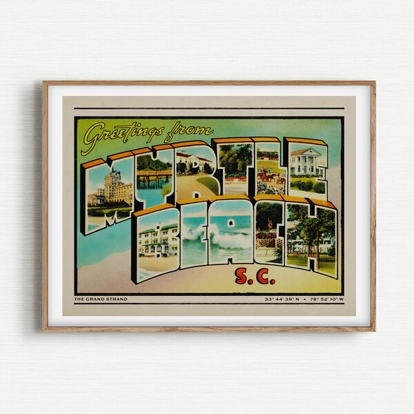 Vintage Myrtle Beach Prints Etsy