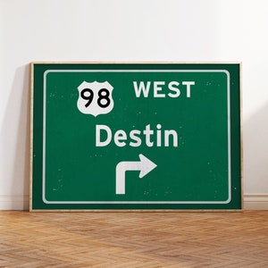 Destin Florida, Destin Print, Florida Decor, Beach Home Decor, Destin Wall Art, Florida Print, Travel Art, Vacation Print, Highway Decor