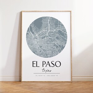 El Paso Texas Print, El Paso Poster, Texas Print, El Paso City Print, Modern Print, City Map Print, El Paso Wall Decor, Texas Gift, USA Map