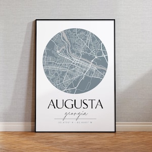 Augusta Print, Georgia, Augusta Map, Augusta Georgia Decor, Augusta Poster, Georgia Wall Decor, Modern Augusta Print, Travel Art
