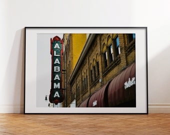 Birmingham Photography, Birmingham, Alabama, Alabama Theater Photo, Alabama Sign, Alabama Theater Print, Birmingham Wall Decor