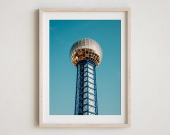 Knoxville Photography, Knoxville Tennessee Photo, Knoxville Sunsphere, Travel Art, World's Fair Park, Downtown Knoxville, Knoxville Wall Art