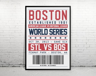 red sox ticket etsy