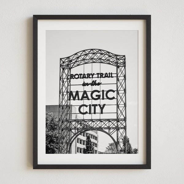 Birmingham Photography, Birmingham Alabama, Rotary Trail Sign, Vintage Style Photo, Magic City Sign, Birmingham Gift, Birmingham Photo