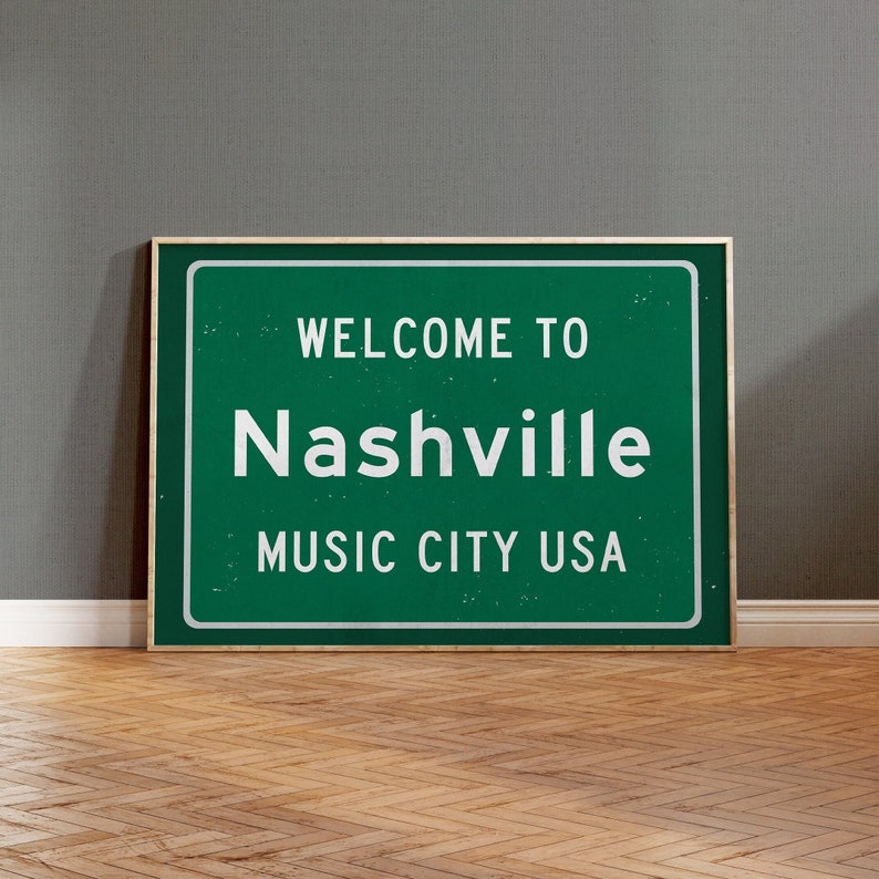 Nashville Print, Nashville Poster, Welcome to Nashville, Tennessee Wall Art, Nashville Home Decor, Nashville Gift, Music City USA zdjęcie 1