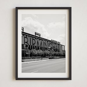 Birmingham, Alabama, Birmingham Photography, Black and White Photo, Alabama Wall Art, Birmingham Baseball, Birmingham Print, Downtown BHAM