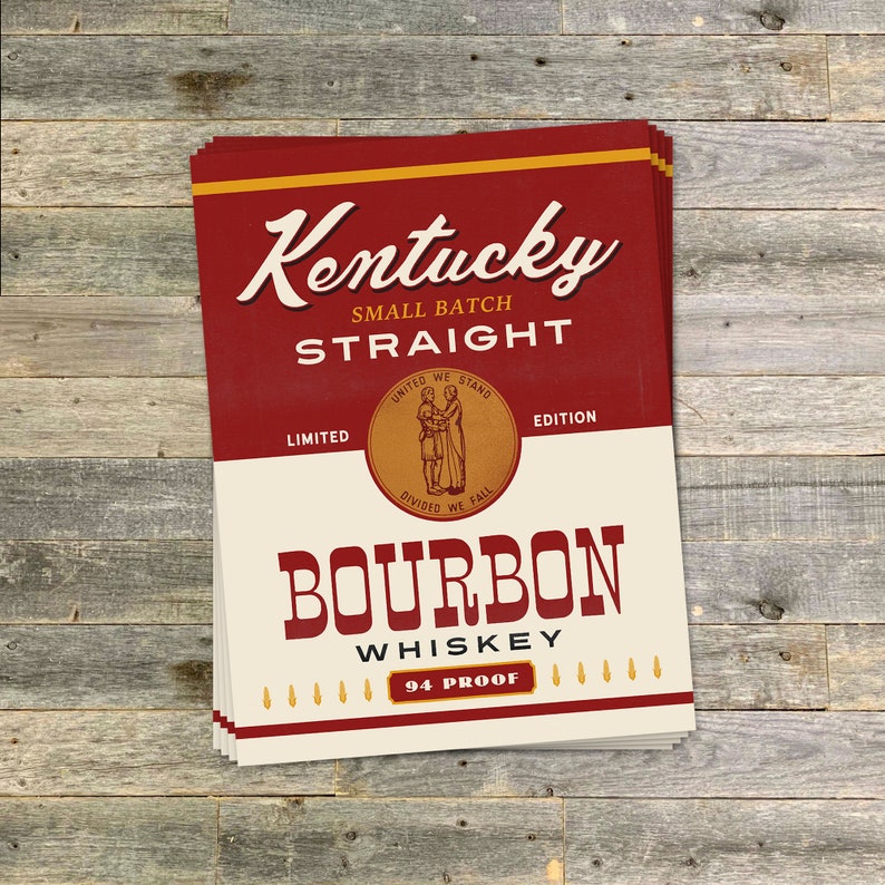 Bourbon Print Kentucky Bourbon Bar Art Whiskey Print | Etsy