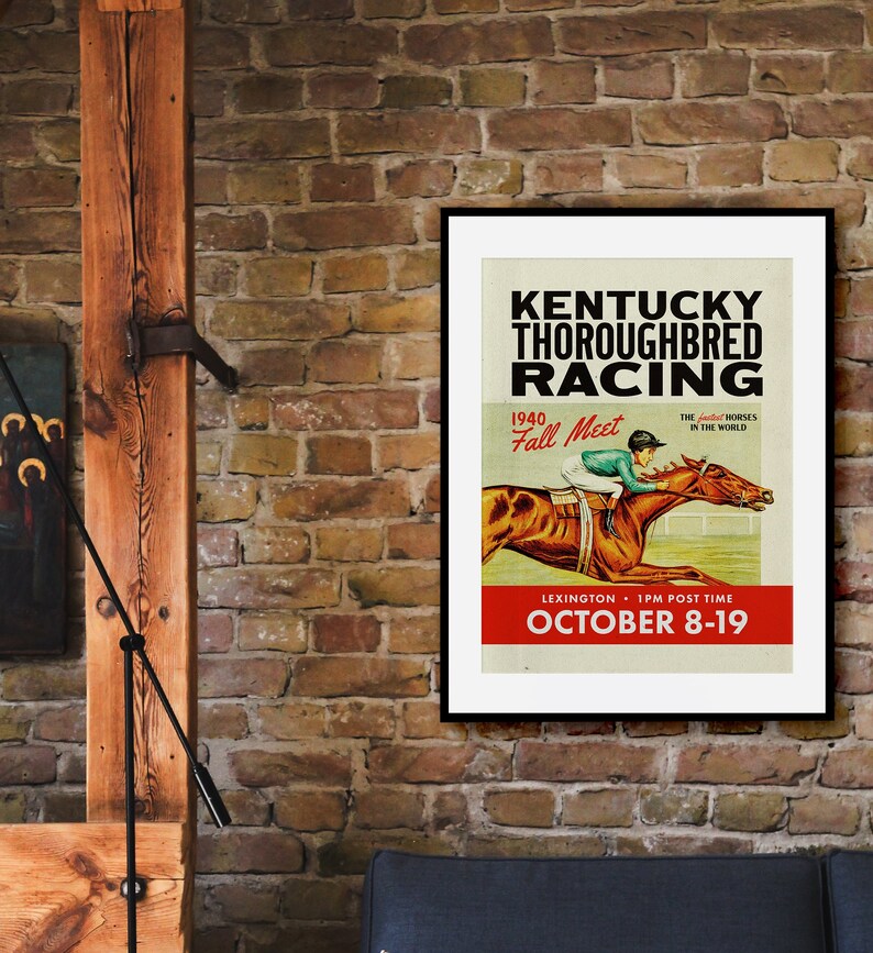 Horse Racing Decor Kentucky Print Horse Racing Print Etsy