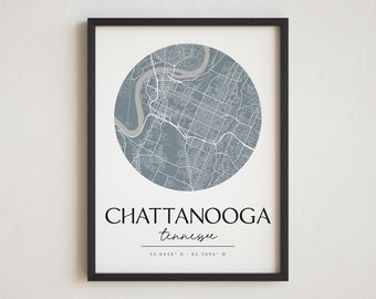 Chattanooga Tennessee Print, Chattanooga Map, City Print, Tennessee Wall Art, Modern Print, Chattanooga Poster, Tennessee Decor, US Print